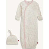 Tiny Tides Pk Org Cot Magnetic Gown + Hat Set