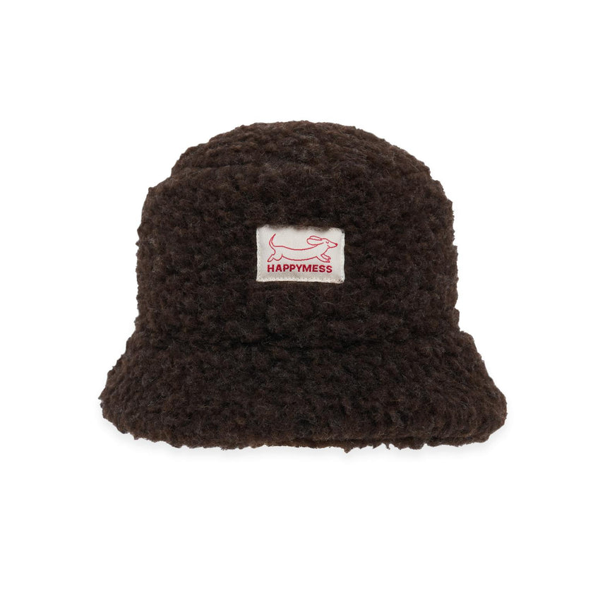 children's merino bucket hat - chocolate brown