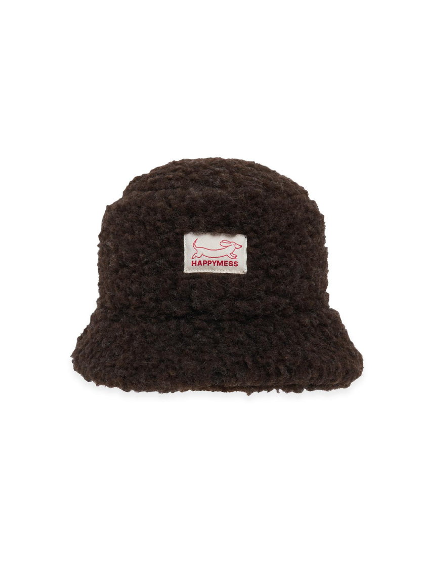 children's merino bucket hat - chocolate brown