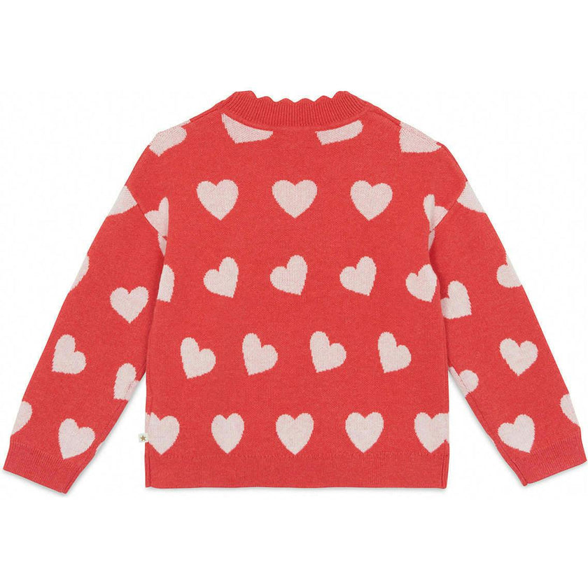 BONTON Mila Heart Sweater - Rose Faroe
