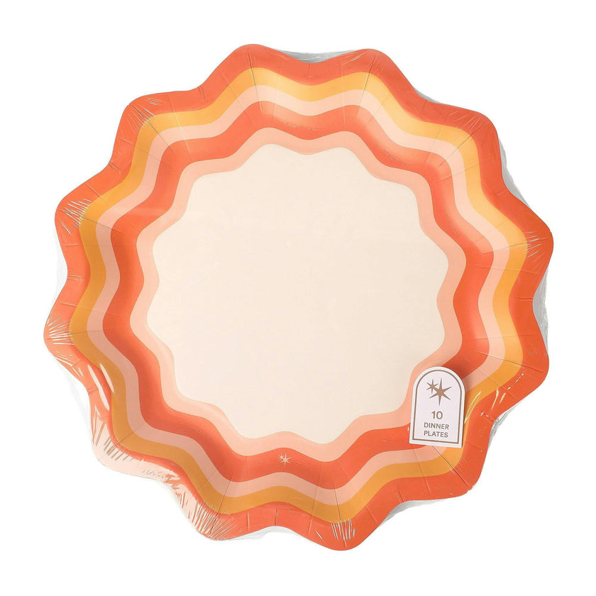 Orange Spice Wavy Dinner Plate