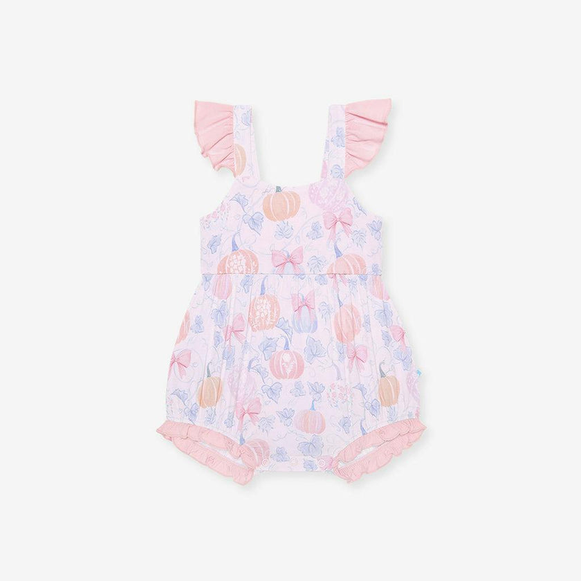 Posh Pumpkins Bow Back Bubble Romper