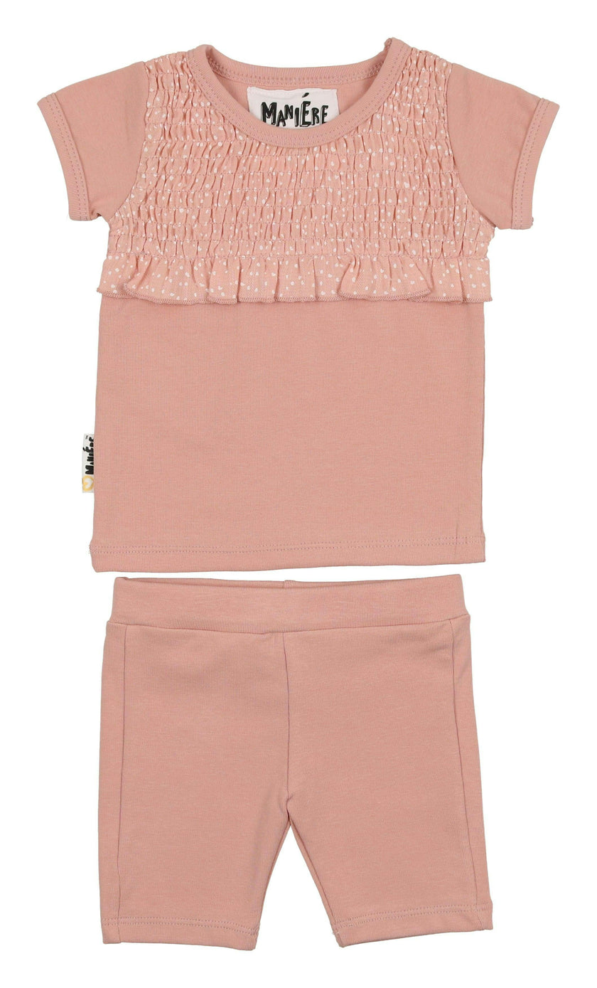 Speckled Smocked Top & Short Set