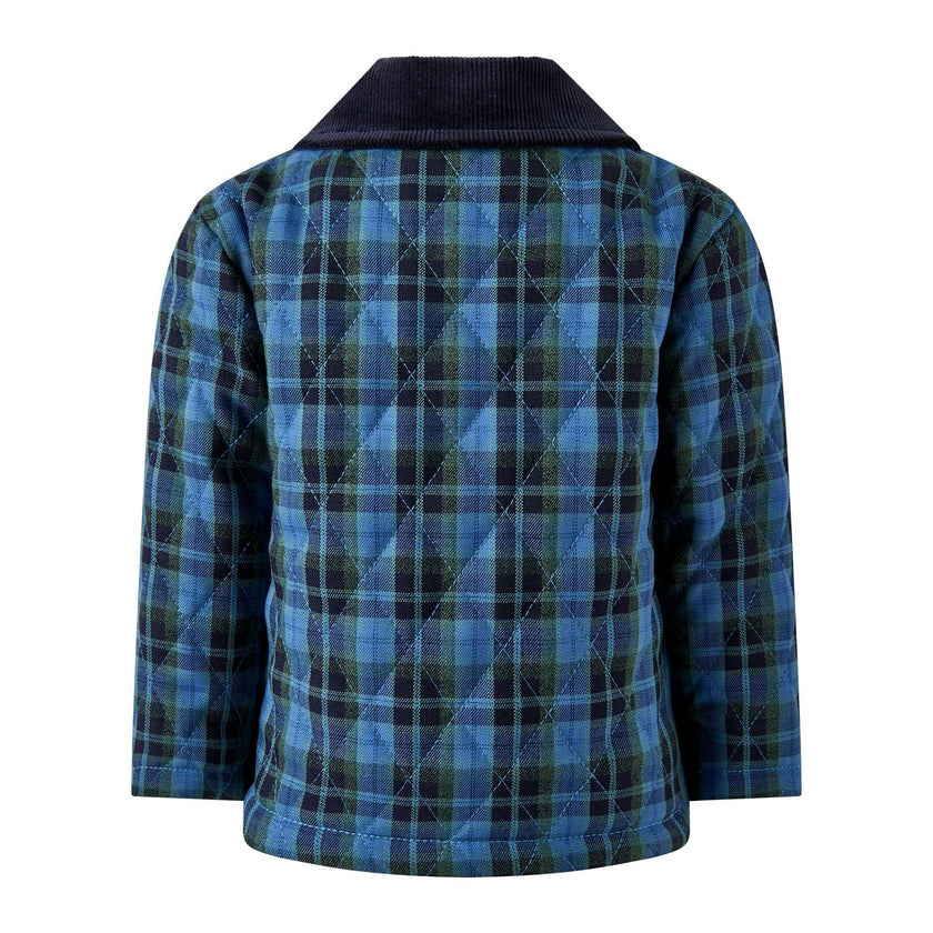 Navy Check Quilted Jacket