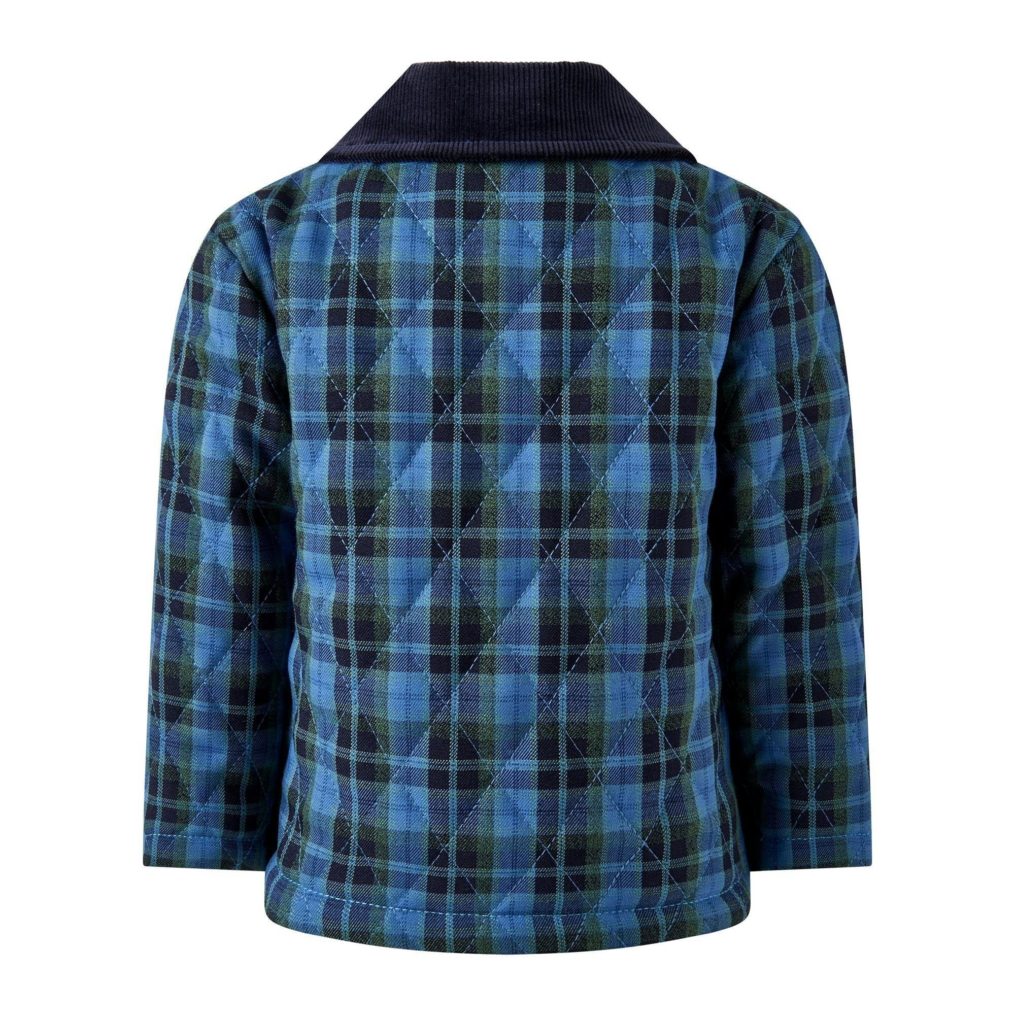 Navy Check Quilted Jacket