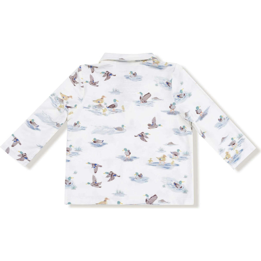 Migrating Mallards - Long Sleeve Polo Shirt with Bamboo Jogger