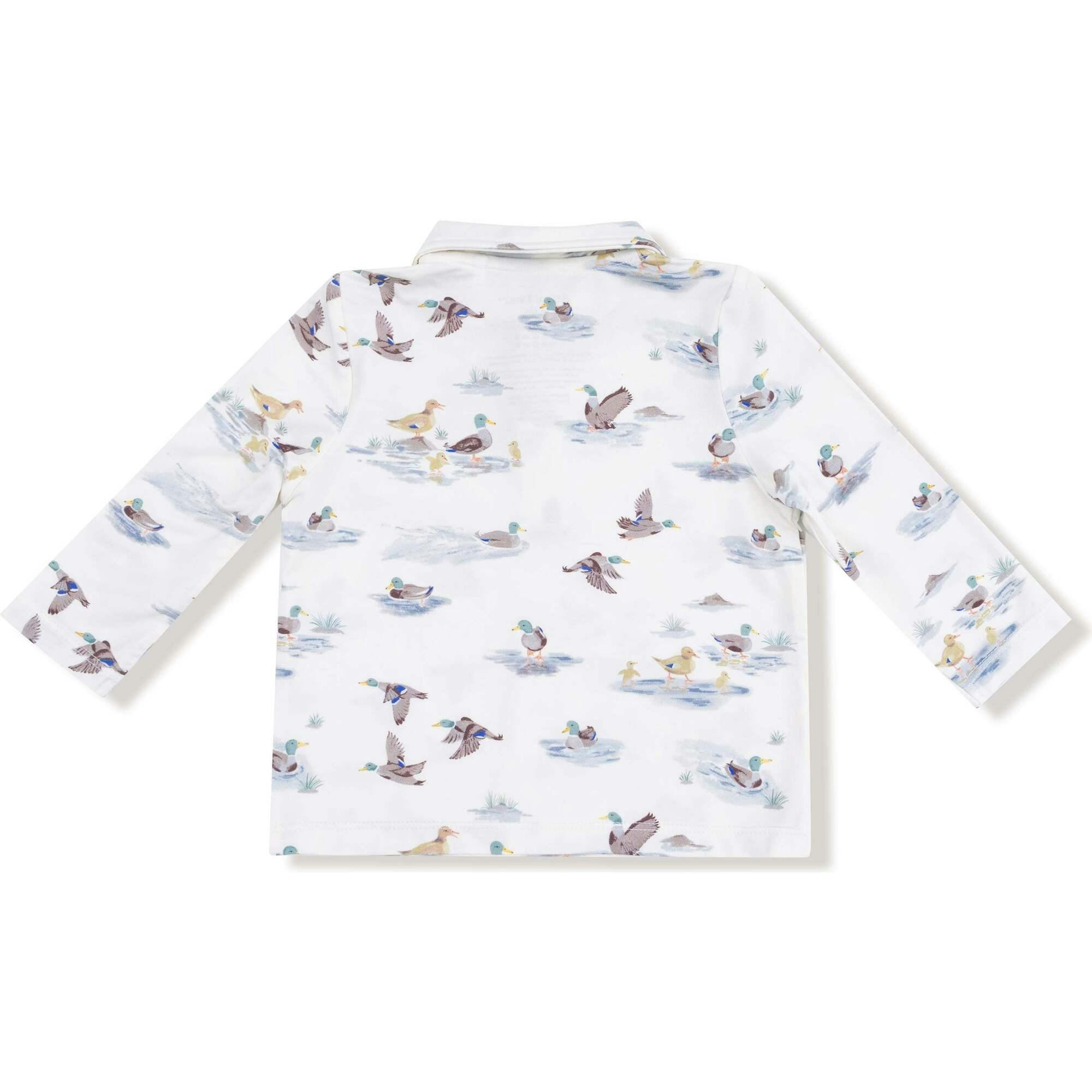 Migrating Mallards - Long Sleeve Polo Shirt with Bamboo Jogger