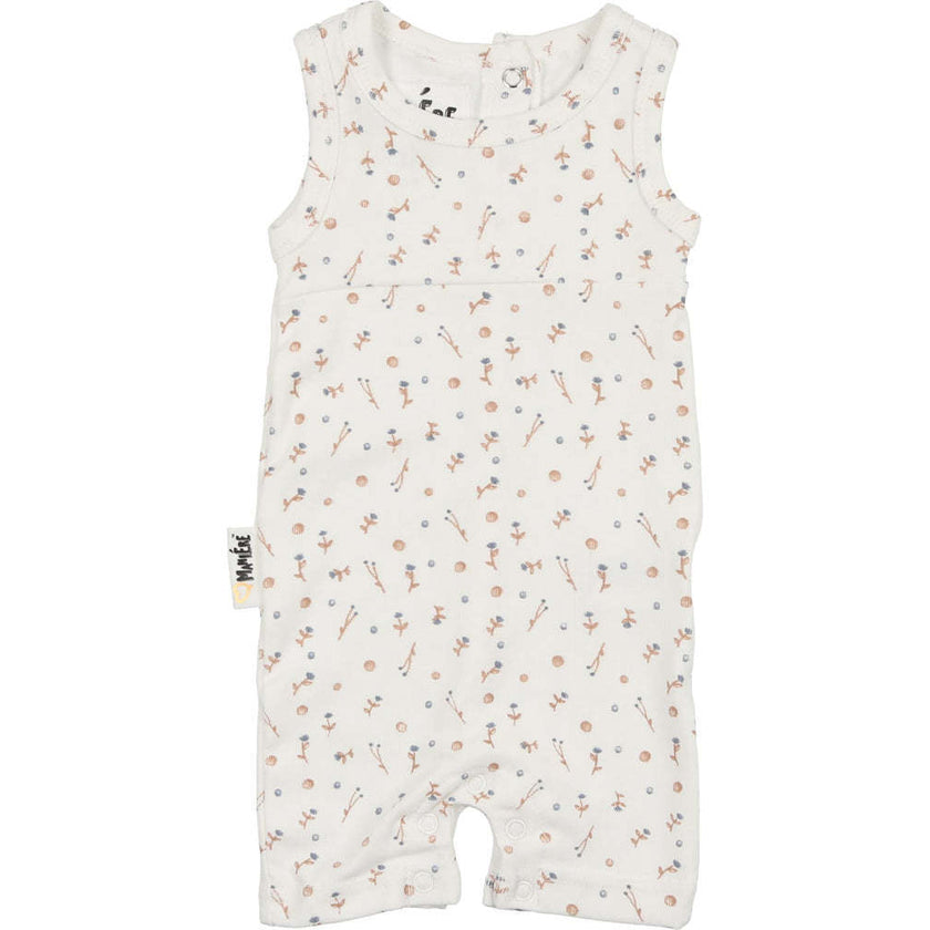 Berry Floral Romper, White/blue