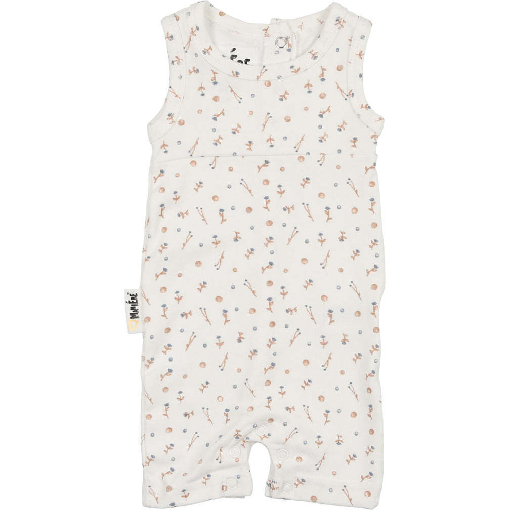 Berry Floral Romper, White/blue