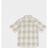 Batiste Boy Shirt SS Linen, White Beige Square
