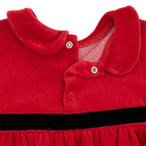 Velour Holiday Red - Velour Bubble with Peter Pan Collar