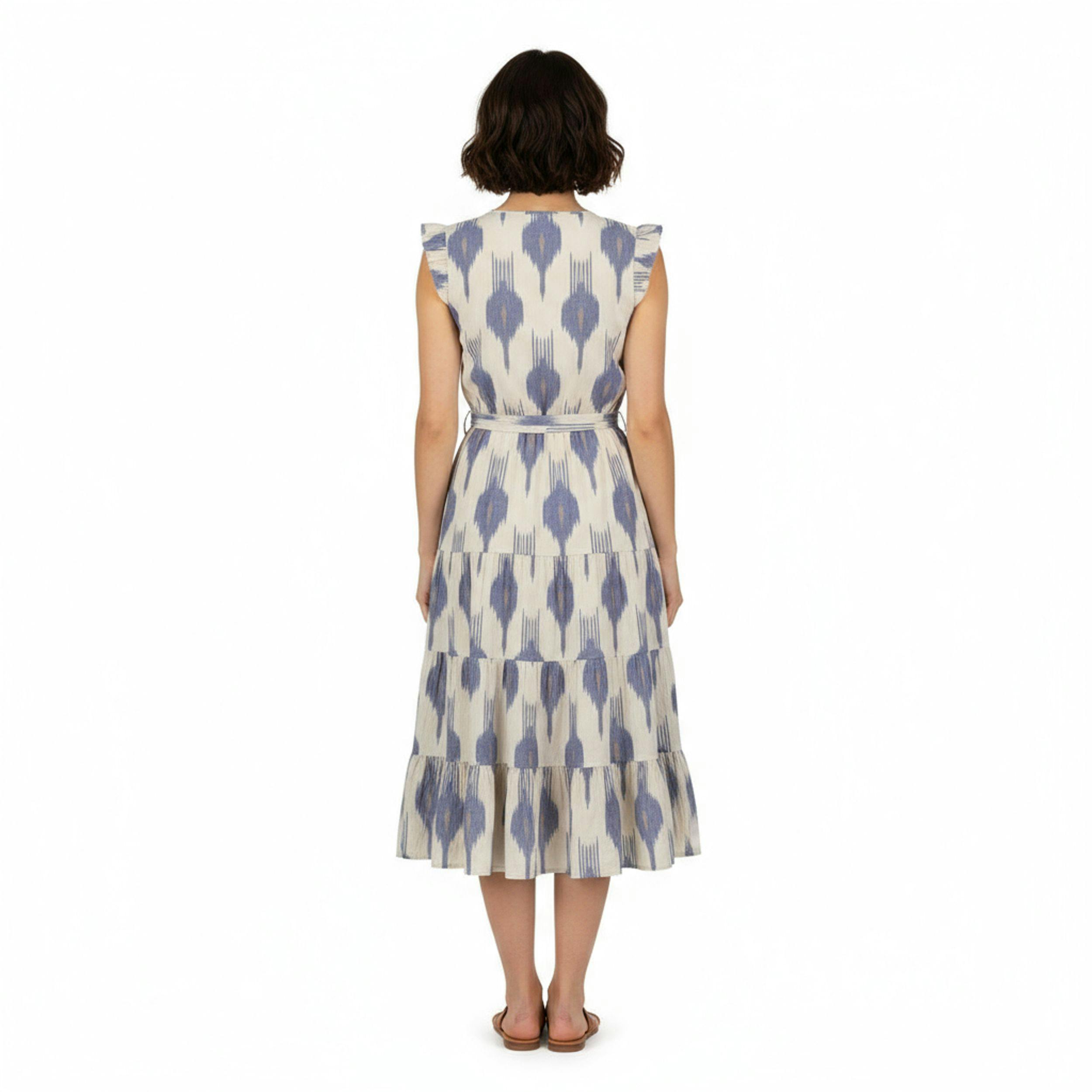 Giselle Womens Maxi Dress La Creme Ikat, natural