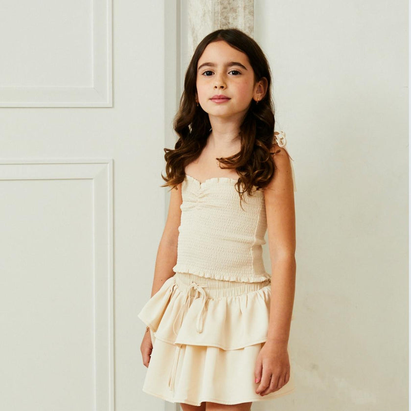 Willow Satin Champagne Skort
