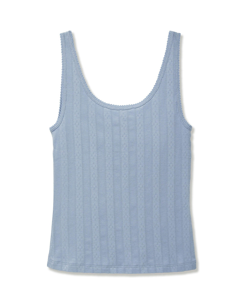 Women's Pointelle Tank in Periwinkle
