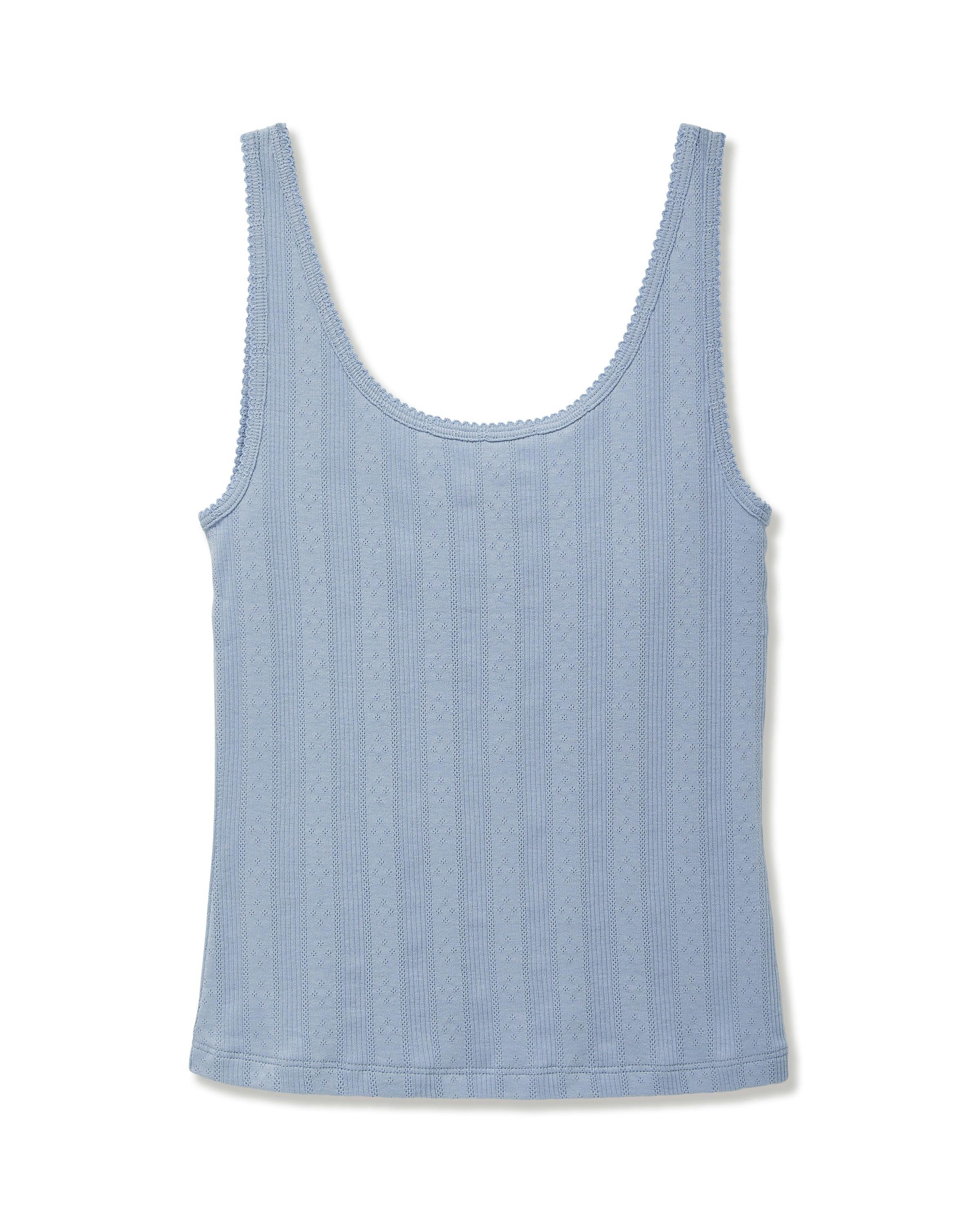 Women's Pointelle Tank in Periwinkle