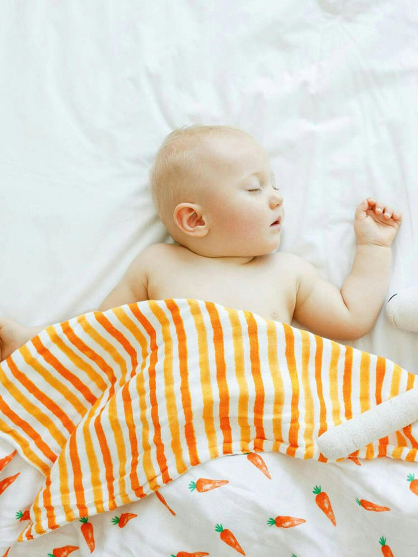 Organic Muslin Four-Layer Reversible Snug Blanket