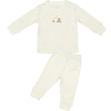 Pima Embroidered Pajama Set in Honey Bear