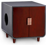 Dyad Mid Century Wooden Litter Box Cabinet and Side Table