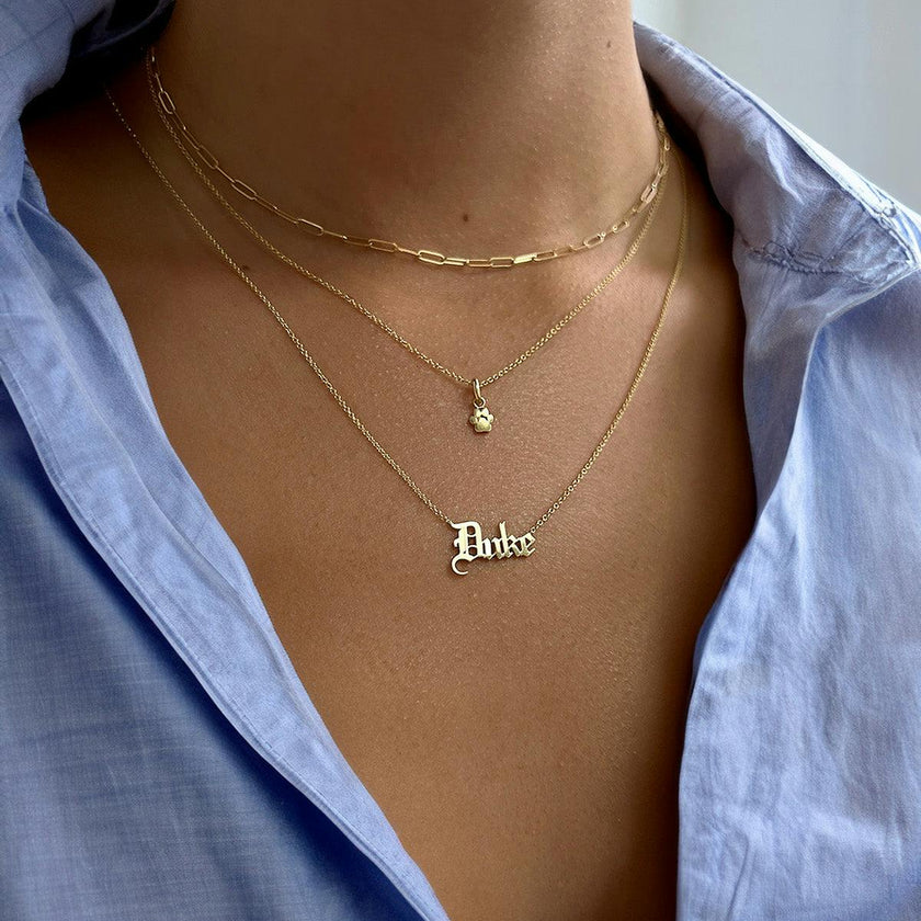 14K Gold Paw Pendant