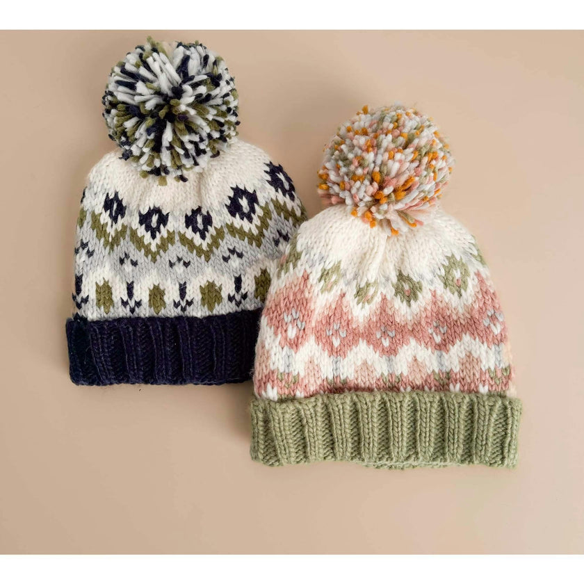 Fairisle Knit Hat, Pastel