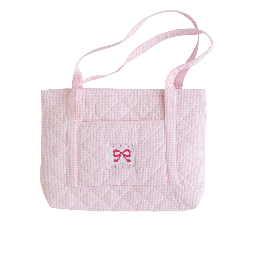 Quilted Luggage - Pink Bow