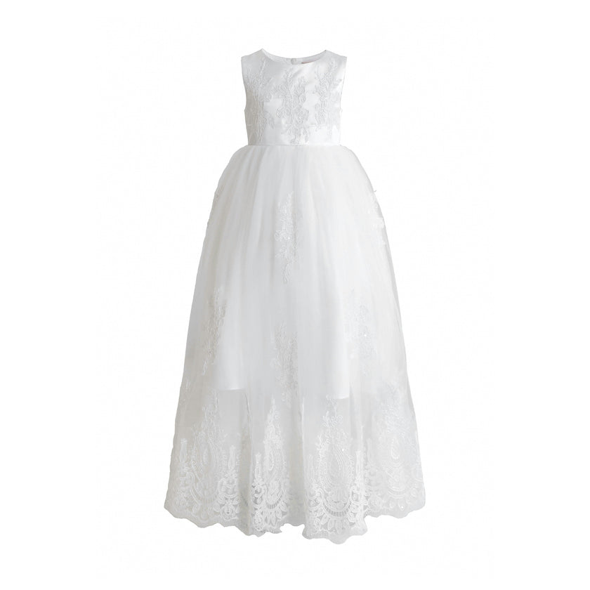 White Avalora Lace Tulle Dress