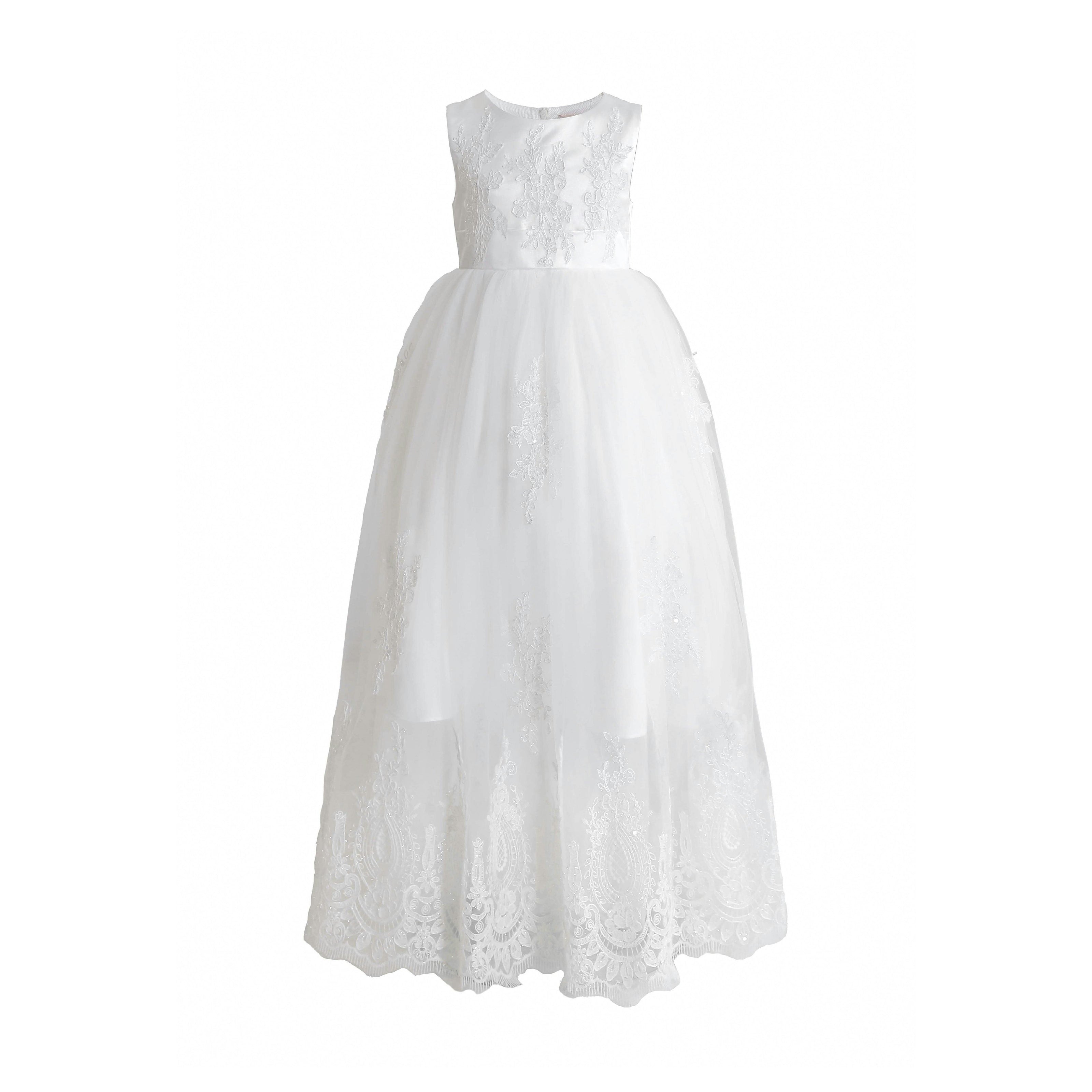 White Avalora Lace Tulle Dress