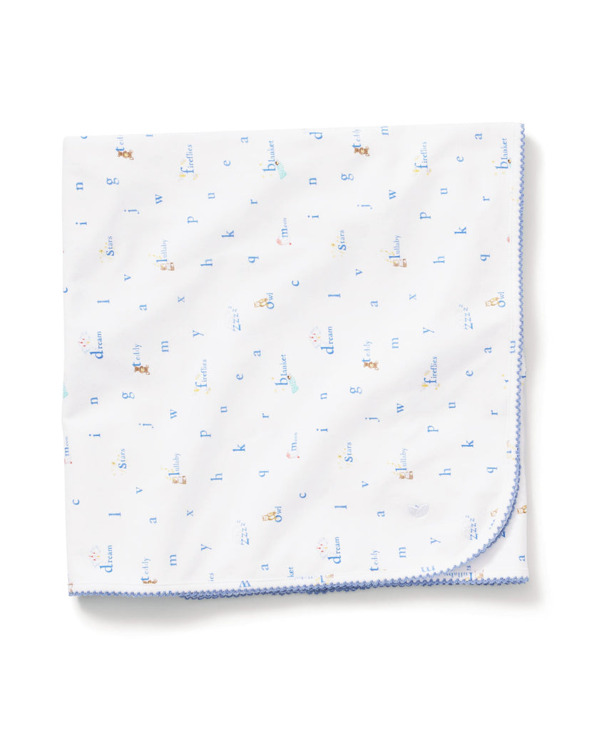 Pima Baby Blanket in Letters and Lullabies