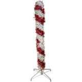 4-Foot Pre-Lit Red and White LED Tinsel Candy Cane