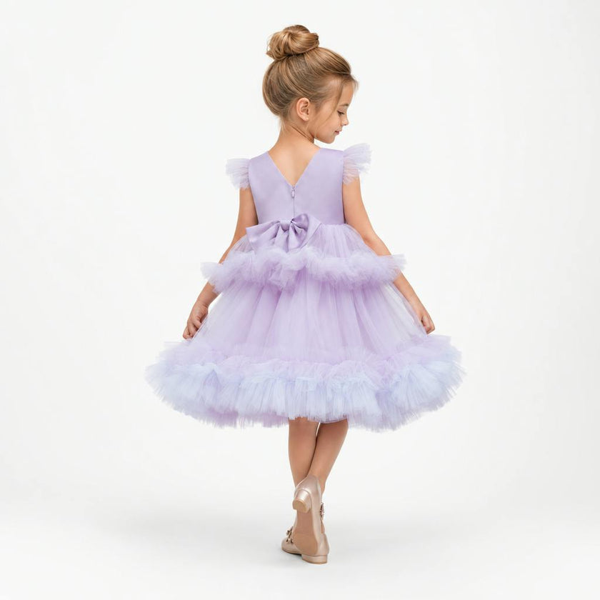 Lilac Fairy Twirl Sequin Tulle Birthday Dress for Girls