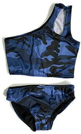 Girl's Two Piece One Shoulder Bathing Suit