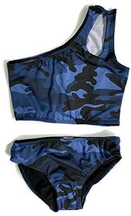 Girl's Two Piece One Shoulder Bathing Suit