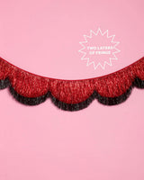 Red + Black Scallop Fringe - scalloped banner