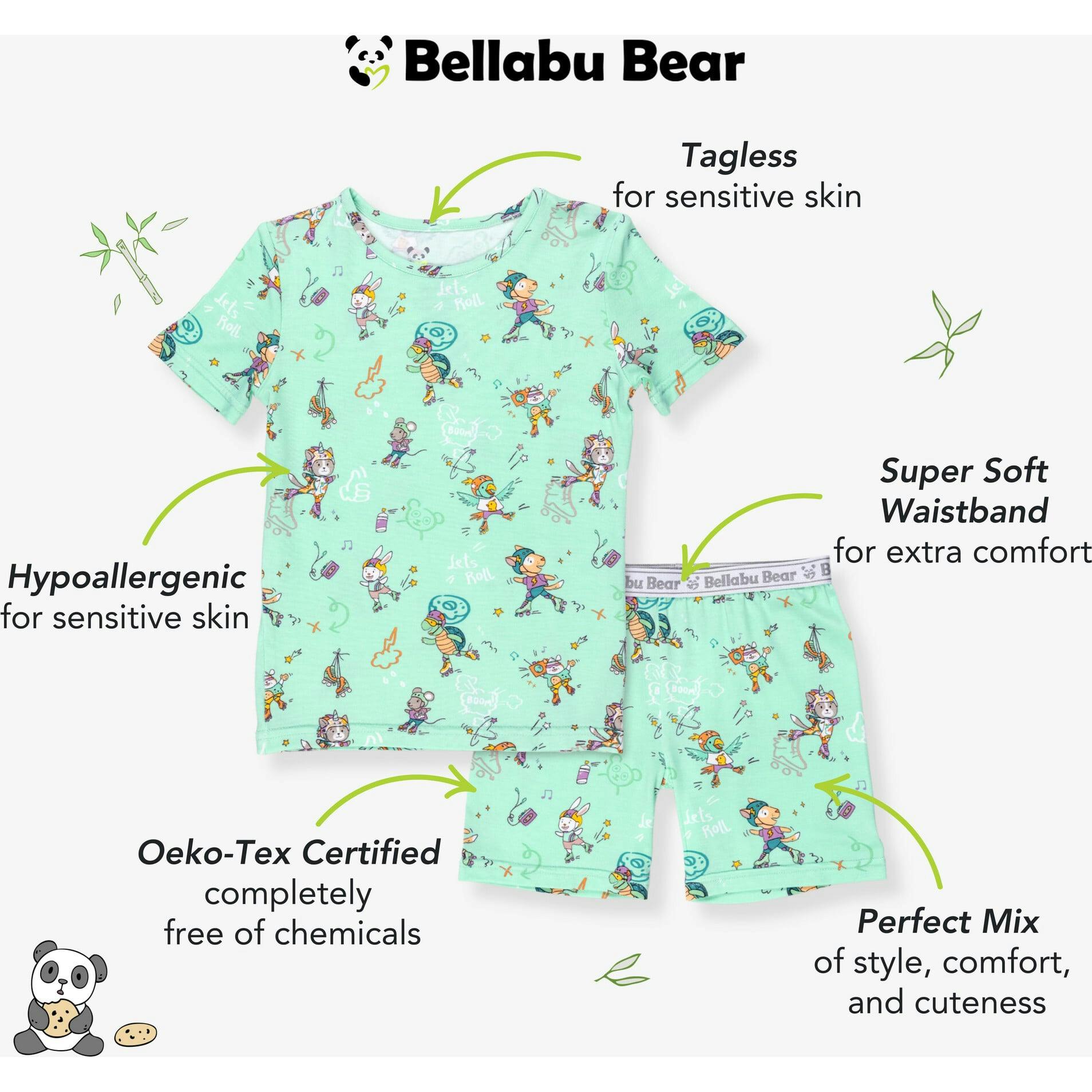 Roller Pet Pals Bamboo Kids Pajama Short Set