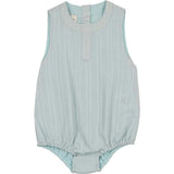Striped Faux Tab Boys Romper