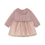 Newborn Girl Tulle and Knit Dress