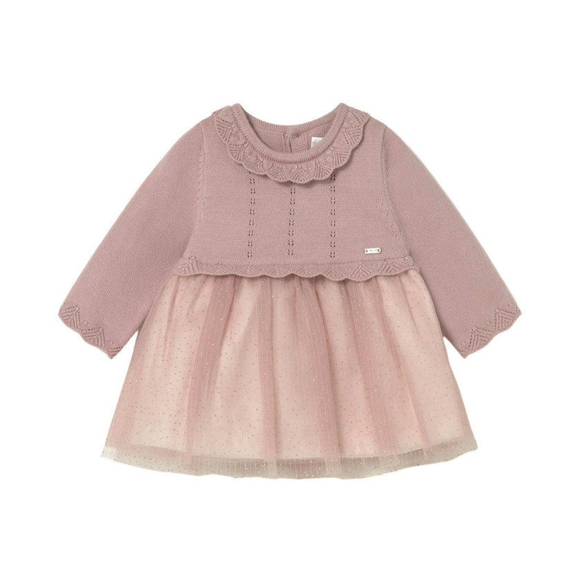Newborn Girl Tulle and Knit Dress