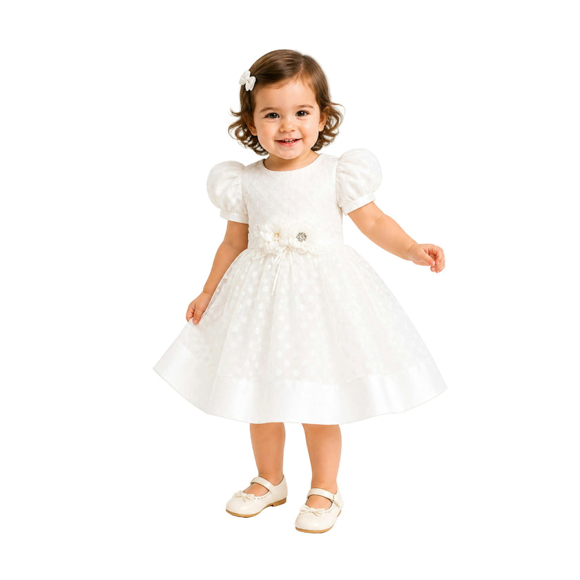 White Polka Dot Princess Dress