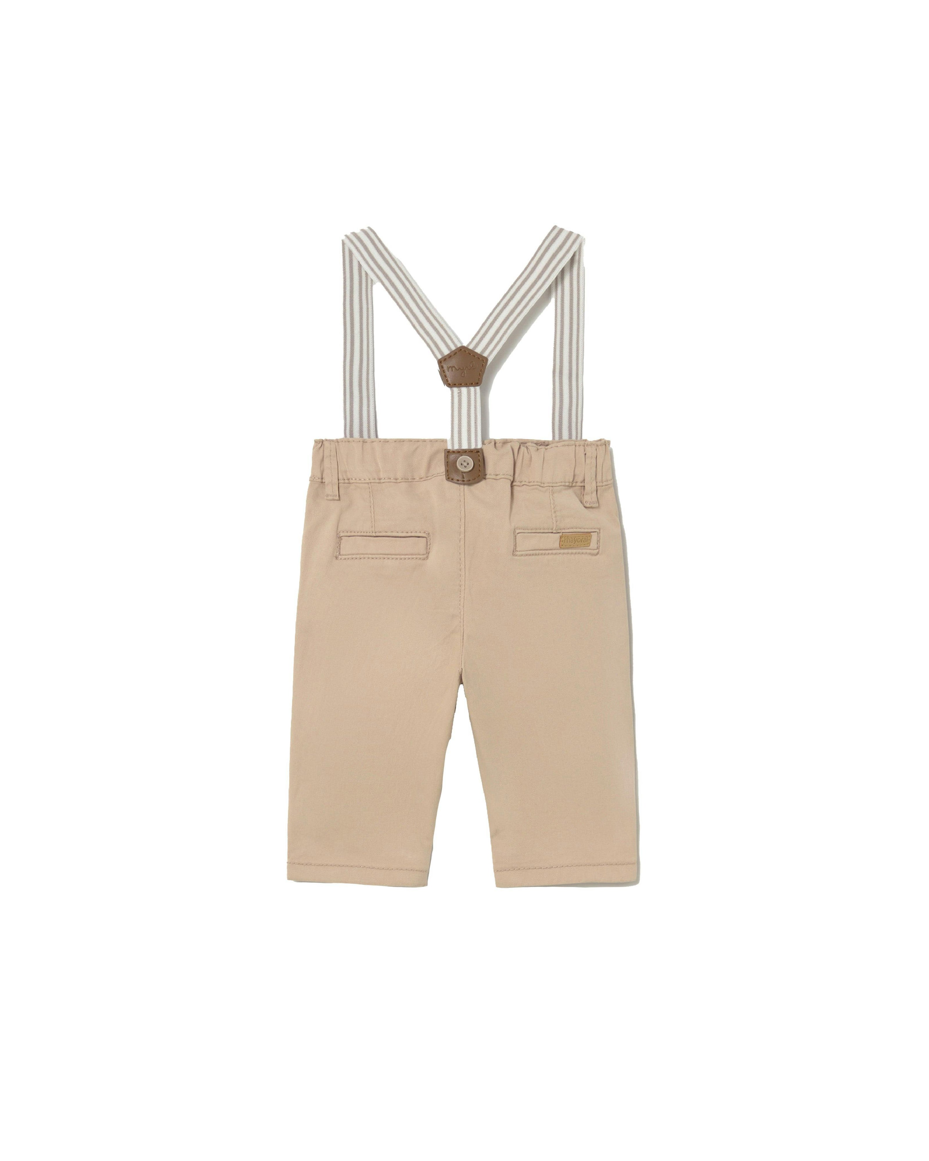 Beige Pants Baby With Suspenders