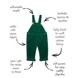 Moss Green Corduroy Overalls
