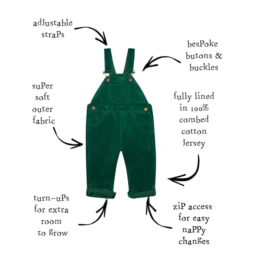 Moss Green Corduroy Overalls