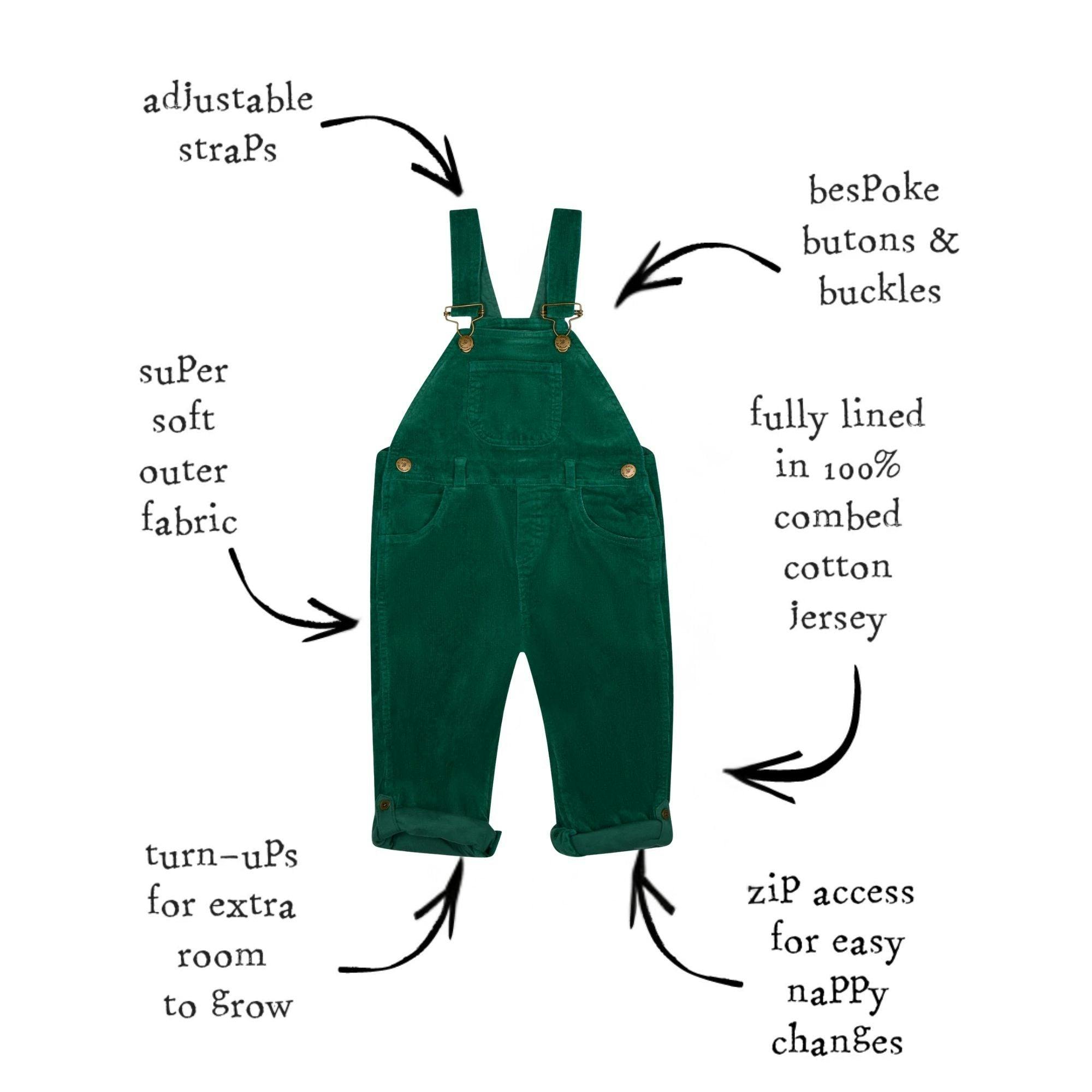 Moss Green Corduroy Overalls