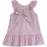 Gingham Blue Back Bow Dress