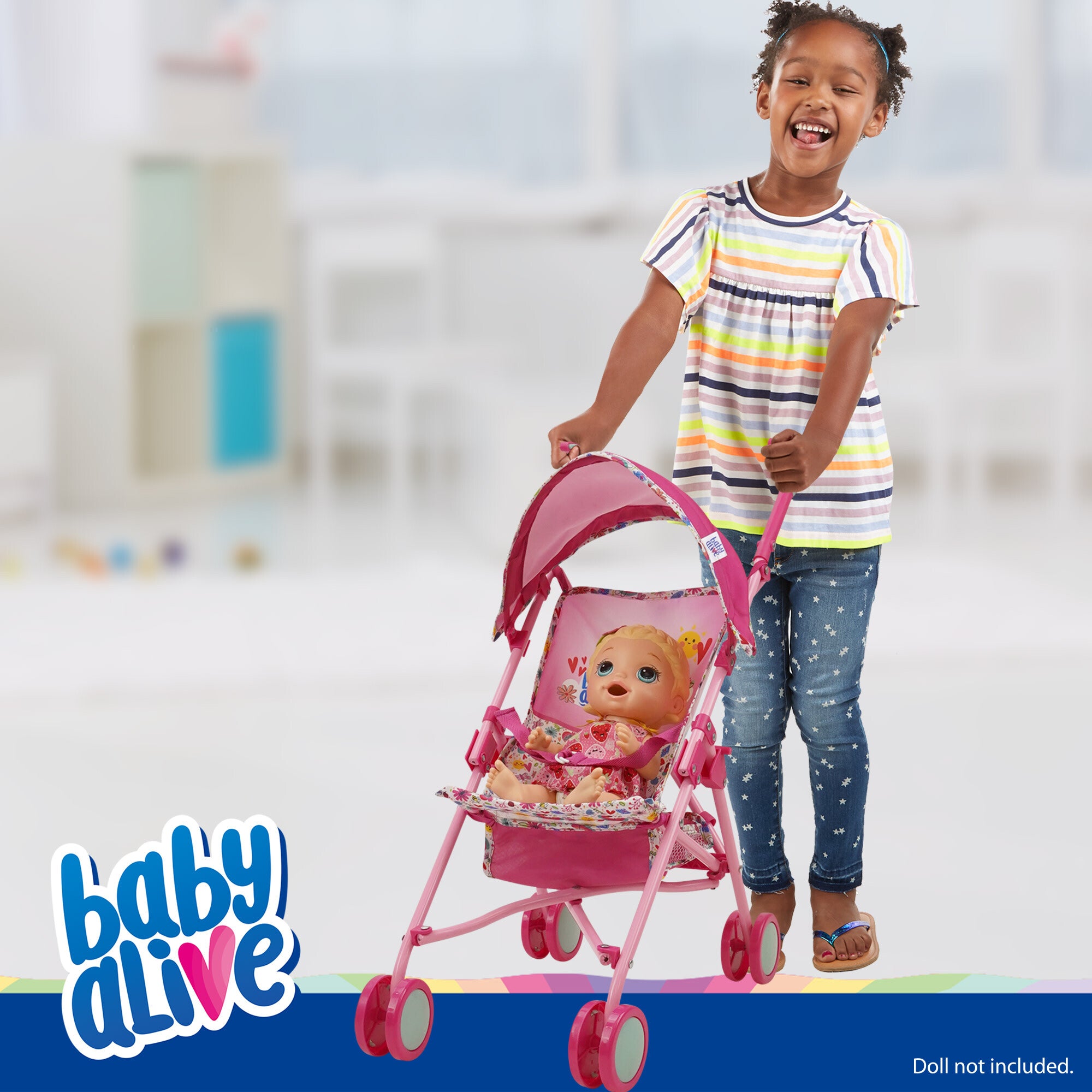 Baby Alive Doll Stroller - Pink & Rainbow