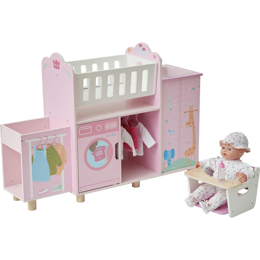 Olivia's Little World Amanda 6-in-1 Doll Nursery Station - Baby Pink