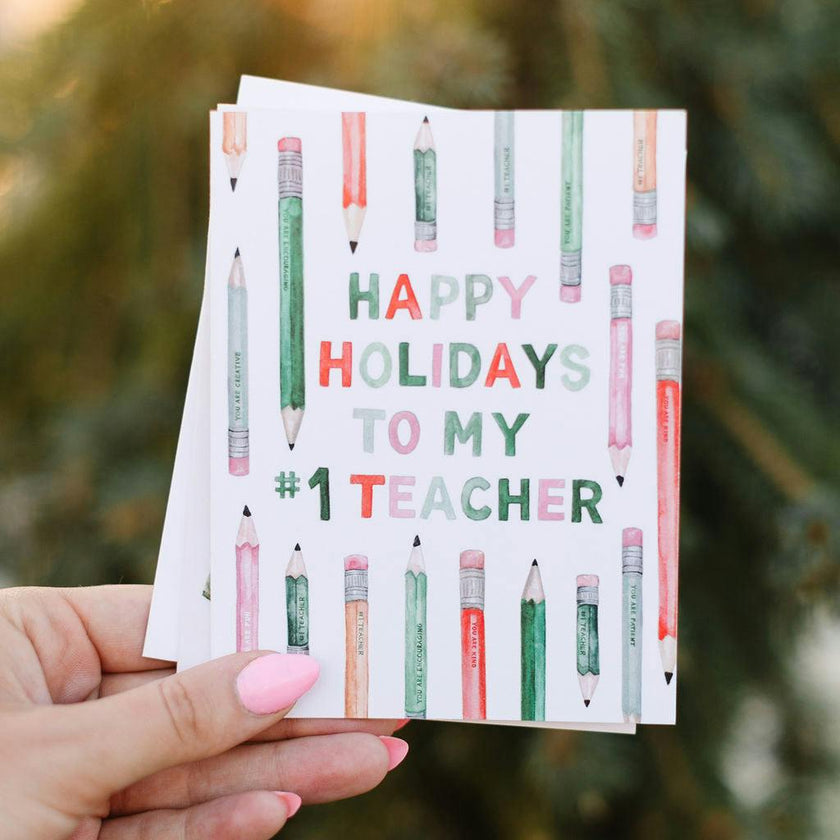 Set of 3 Teacher Happy Holidays Card