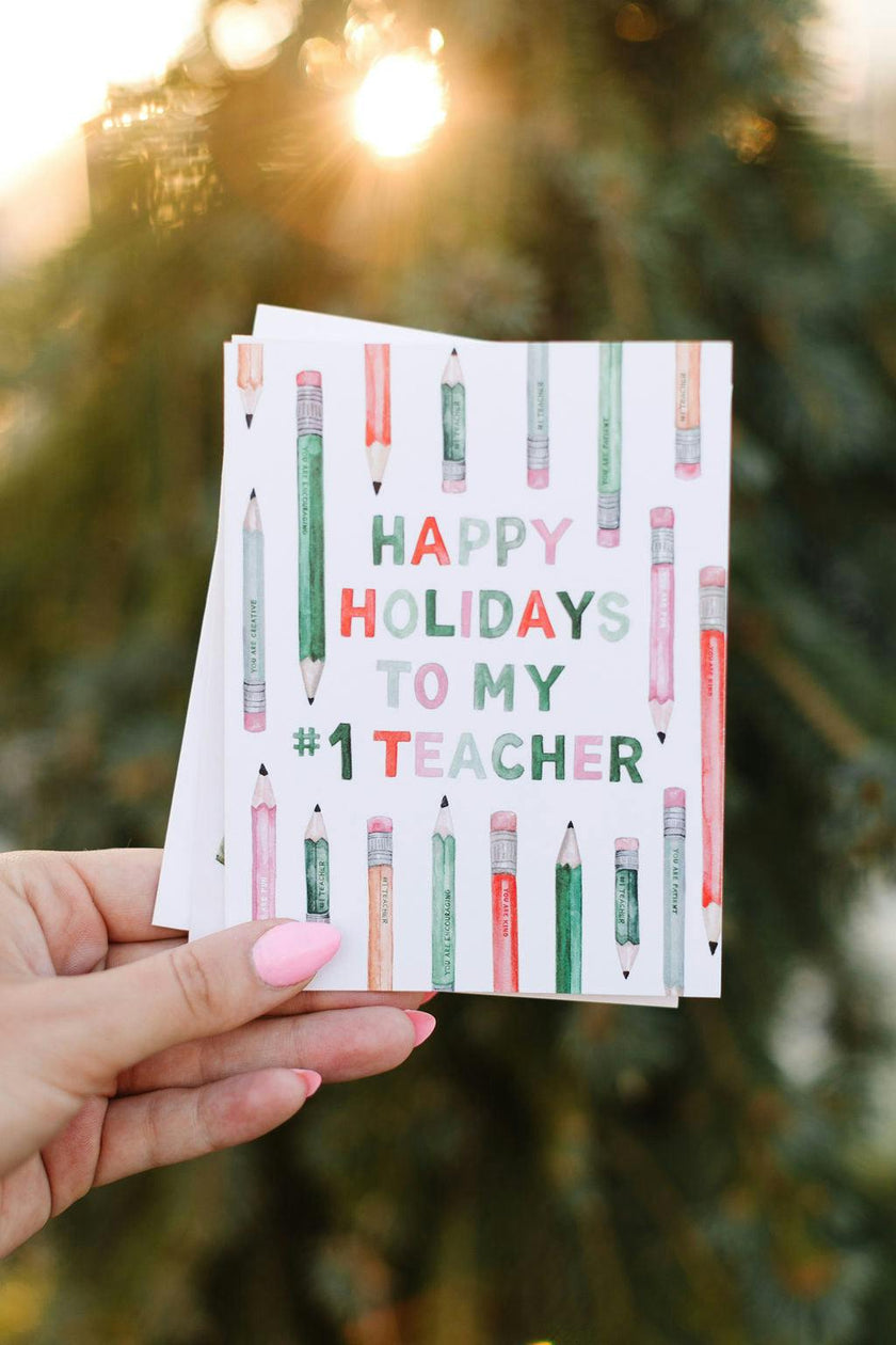 Set of 3 Teacher Happy Holidays Card