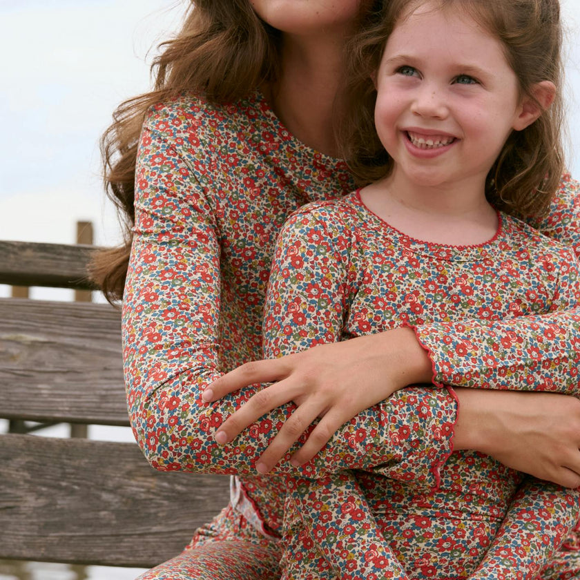 women's Betsy Ann pajamas set made with Liberty Fabrics