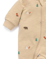 Embroidered Fleece Growsuit Woodland Broderie