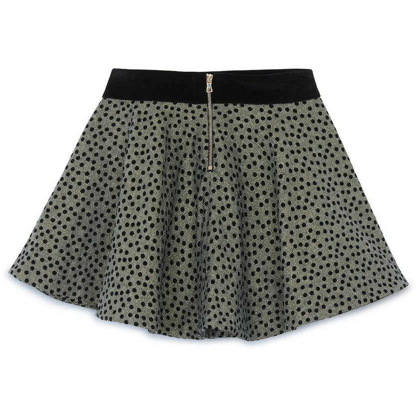 TARTINE ET CHOCOLAT POLKA DOT SKIRT - BLACK